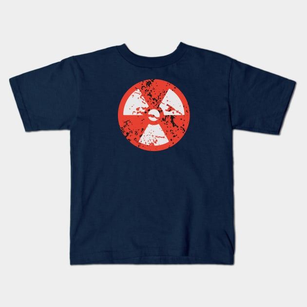 Distressed Ionizing Radiation Symbol Kids T-Shirt by PallKris